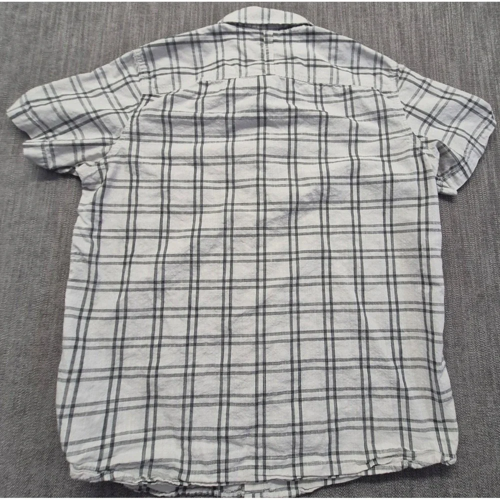 The North Face men's plaid short sleeve button up shirt LG 100% cotton outdoors